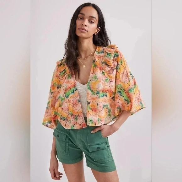 Moving Sale! 🔥💘 NWOT Anthropologie Cropped Floral Lace Shrug - Picture 4 of 10